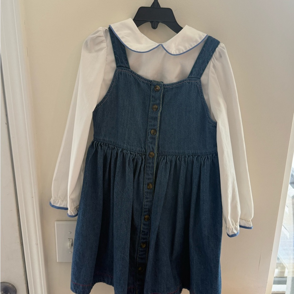 Mini Boden Denim Button-Front Dress set